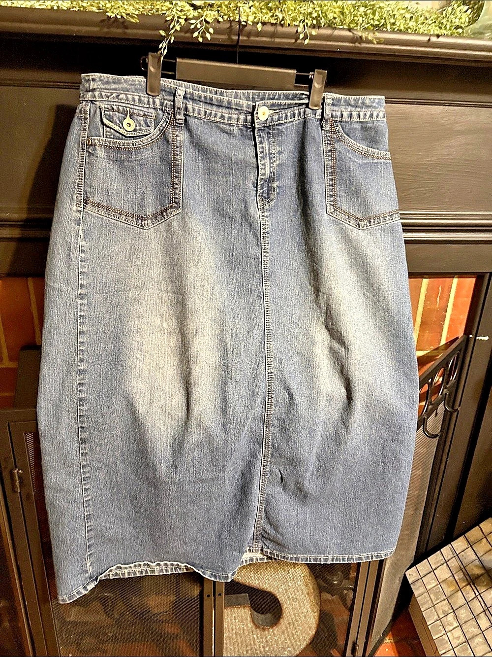 Cato Denim Midi Skirt in Blue size 18w